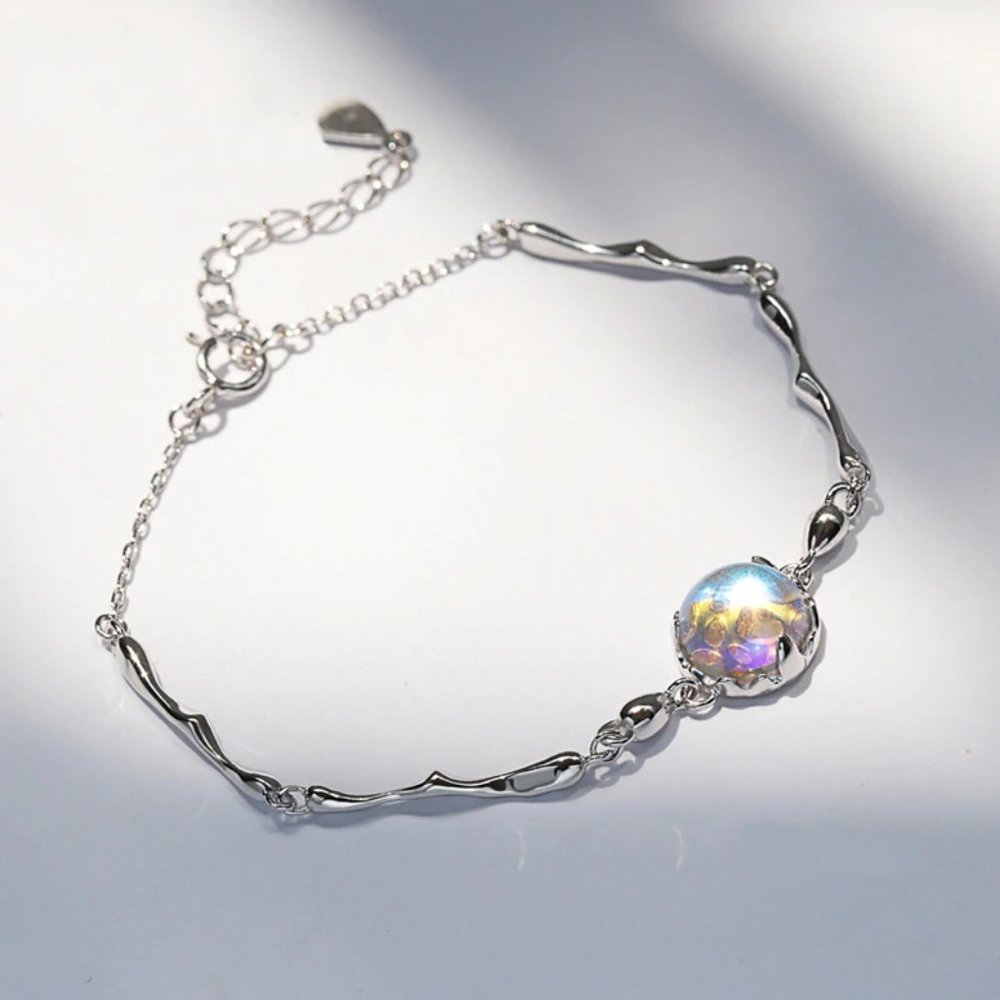 *NEW 925 Sterling Silver Moonstone Bracelet